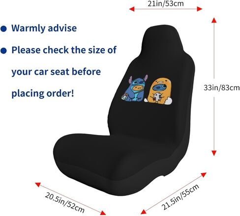 Gudetama (2) Car Seat Cover, Universal Car Seat Cover, Upgrade, Set of 2, Seat Protection, Polyester Cloth + Sponge, Car Accessories, Car Rear Stain Prevention, Easy Installation, Driver Passenger in Saudi Arabia
