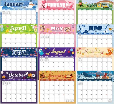 2026 Fridge Calendar, 12 Month Fridge Calendar Runs from January 2026 to December 2026 Calendars for Refrigerator Planning and Organizing, Festival (Small) in Saudi Arabia