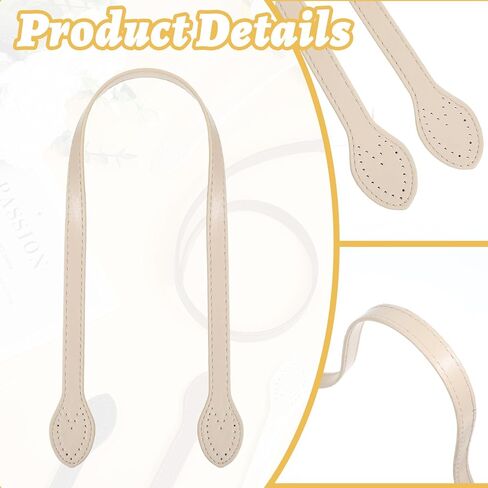 3 Colors 23.22" Leather Purse Handles for Bags DIY, 6pcs Replacement Purse Straps with Ear Shape Ends, Leather Bag Strap Purses Making Supplies for Handbag Repair in Saudi Arabia