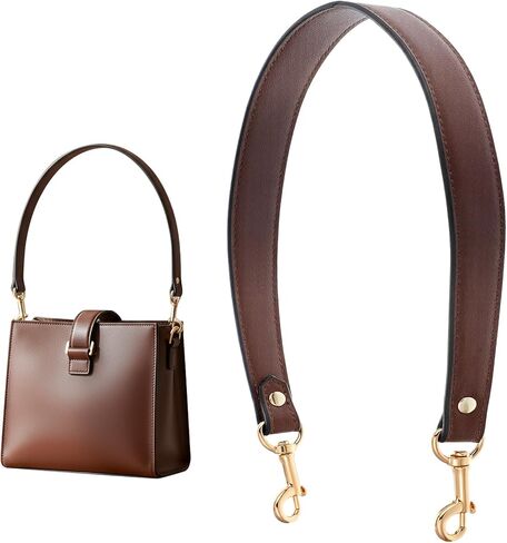 20.3 Inch Leather Purse Strap, Short Replacement Shoulder Strap, 1 Inch Wide Leathers Purses Straps for Handbag(Dark Brown) in Saudi Arabia