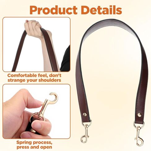 20.3 Inch Leather Purse Strap, Short Replacement Shoulder Strap, 1 Inch Wide Leathers Purses Straps for Handbag(Dark Brown) in Saudi Arabia