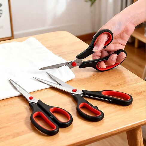 3pcs 8.5" Stainless Steel Scissors: Comfort Grip, Ultra - Sharp, Versatile for Office Kitchen Home Crafts and Everyday Use in Saudi Arabia