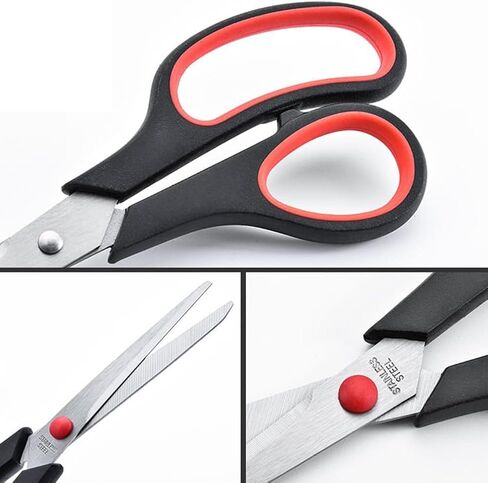 3pcs 8.5" Stainless Steel Scissors: Comfort Grip, Ultra - Sharp, Versatile for Office Kitchen Home Crafts and Everyday Use in Saudi Arabia