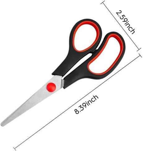 3pcs 8.5" Stainless Steel Scissors: Comfort Grip, Ultra - Sharp, Versatile for Office Kitchen Home Crafts and Everyday Use in Saudi Arabia
