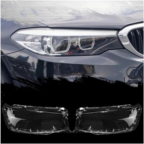 عاكس الضوء الأمامي عدسة شفافة عاكس الضوء الأيسر والأيمن الغطاء الواقي متوافق مع BMW 5 Series G30 G38 قبل تجميل 2017-2020 in Saudi Arabia