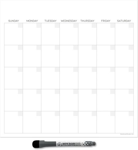 Dry Erase Monthly Calendar Planner Sticker Decal | Removable & Reusable | Magnetic Fine-Tip Marker Included (9 x 12 inches, Floral) in Saudi Arabia