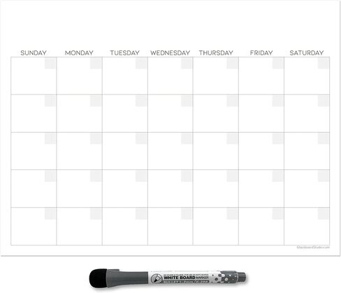 Dry Erase Monthly Calendar Planner Sticker Decal | Removable & Reusable | Magnetic Fine-Tip Marker Included (9 x 12 inches, Floral) in Saudi Arabia