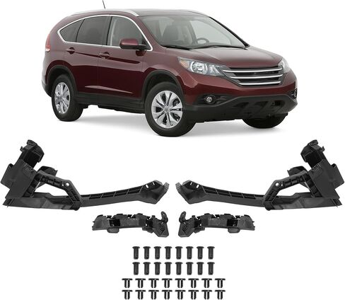 KUAFU Left&Right Front Headlight+Bumper Bracket Mount Support Retainer Kit Compatible with 2012-2014 Honda CR-V Replacement for 71198T0AA01 71190T0AA00 71140T0AA00 HO1042117 HO1043117 Plastic(PP+ABS) in Saudi Arabia