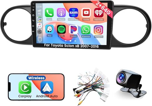 Roinvou 2+64G Android CarPlay Stereo for Toyota Scion xB 2007-2016، مشغل CarPlay لاسلكي مدمج مع Android Auto، شاشة تعمل باللمس مقاس 9 بوصات داخل لوحة القيادة GPS ودعم مرآة Link BT RDS AHD WiFi DSP in Saudi Arabia