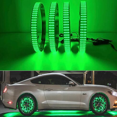 JXOFROAD 15.5in Pure White Wheel Ring Lights,12V New Upgrade Quad Rows 1152-LEDs Waterproof Tire Rim Light with RF Remote APP Control for Truck Car SUV Pickup in Saudi Arabia