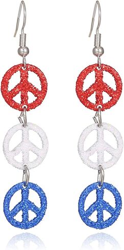 4th of July Earrings Accessories Independence Day Patriotic Earrings USA Star Dangle Drop Earrings Red White and Blue Earrings Jewelry 4th of July Outfits for Women in Kuwait