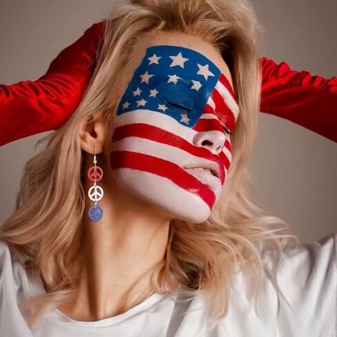 4th of July Earrings Accessories Independence Day Patriotic Earrings USA Star Dangle Drop Earrings Red White and Blue Earrings Jewelry 4th of July Outfits for Women in Kuwait