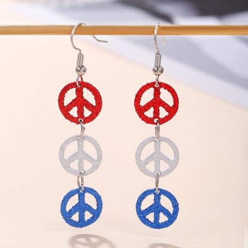 4th of July Earrings Accessories Independence Day Patriotic Earrings USA Star Dangle Drop Earrings Red White and Blue Earrings Jewelry 4th of July Outfits for Women in Kuwait