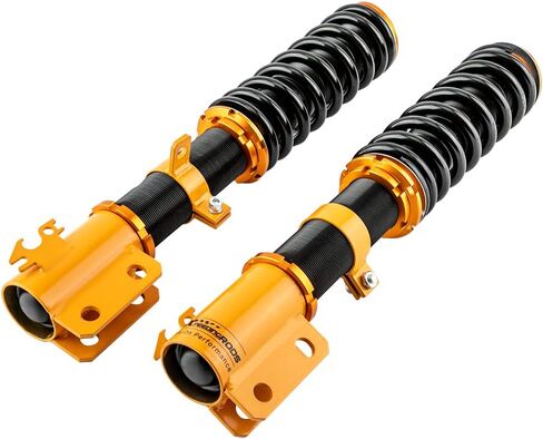 maxpeedingrods Coilovers لسيارة Toyota Yaris 2007-2011، لسيارة Scion XD 2008-2010، طقم دعامات تعليق كويلوفر قابل للتعديل للارتفاع، دعامات ممتص الصدمات للتخميد مسبقًا، طقم خفض ذهبي in Saudi Arabia