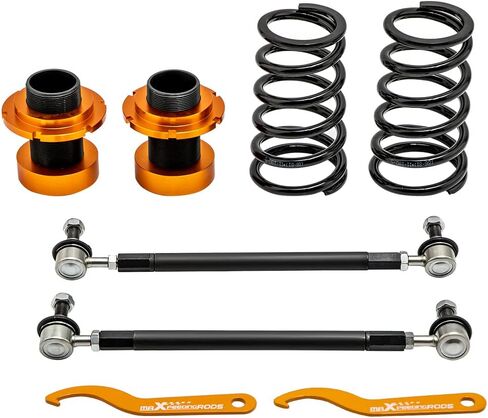 maxpeedingrods Coilovers لسيارة Toyota Yaris 2007-2011، لسيارة Scion XD 2008-2010، طقم دعامات تعليق كويلوفر قابل للتعديل للارتفاع، دعامات ممتص الصدمات للتخميد مسبقًا، طقم خفض ذهبي in Saudi Arabia