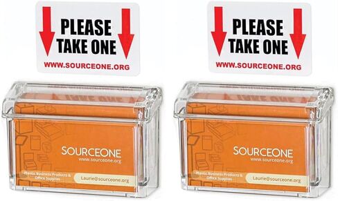 SOURCEONE.ORG Source One Premium Outdoor Business Card Holder Peel and Stick Clear Unbreakable Take One Sticker Included in Saudi Arabia