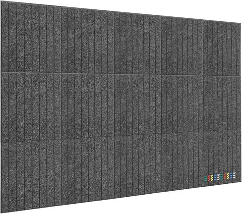 59" x 36" Large Bulletin Board for Walls, 15-Pack Felt Wall Tiles Cork Board Alternative with 30 Pushpins, Decorative Wall Photo Pinboard for Office, Home, School, Black in Saudi Arabia