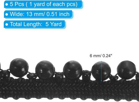 PATIKIL 5 Yard Faux Pearl Lace Ribbon, 0.51" Wide Pearl Fringe Applique Embroidered Pearl Bead Lace Trims for Wedding Party Home Decoration Sewing Craft, Pink in Saudi Arabia