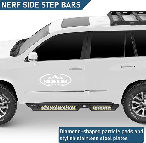 قضبان جانبية لألواح الجري Hooke Road GX460 لسيارة Lexus GX460 2010-2023، قضبان منزلقة صخرية منسدلة مقاس 5.4 بوصة مع وسادات مضادة للانزلاق in Saudi Arabia