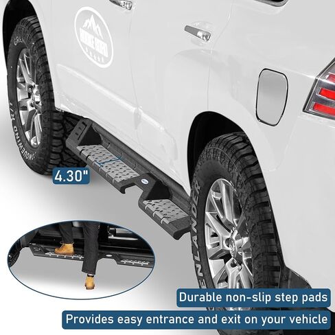 قضبان جانبية لألواح الجري Hooke Road GX460 لسيارة Lexus GX460 2010-2023، قضبان منزلقة صخرية منسدلة مقاس 5.4 بوصة مع وسادات مضادة للانزلاق in Saudi Arabia