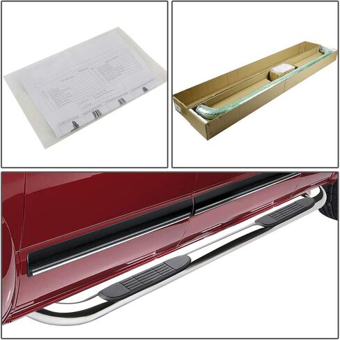 3 Inches Side Step Nerf Bar Running Board Compatible with Jeep Commander Grand Cherokee 05-10, Stainless Steel, Polished Chrome in Saudi Arabia