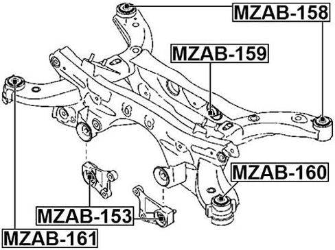 Crossmember Bushing Febest MZAB-159 Oem KD35-28-80XD in Saudi Arabia