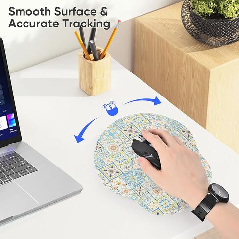 لوحة ماوس مريحة من icolor مع مسند للمعصم لتخفيف الألم، قاعدة مطاطية غير قابلة للانزلاق مقاس 25.4 سم × 22.86 سم من إسفنج الذاكرة لدعم المعصم لوحة الماوس للكمبيوتر المحمول وألعاب المكتب (Mousepad205) in Kuwait