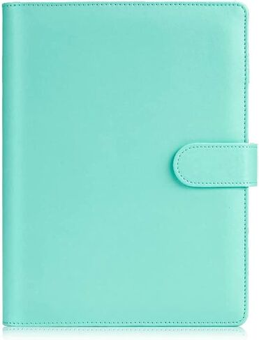 A5 PU Leather Binder Budget 6 Ring Notebook with Stylish Design, Personal Organizer Cover with Magnetic Buckle Closure(Yellow) in Saudi Arabia