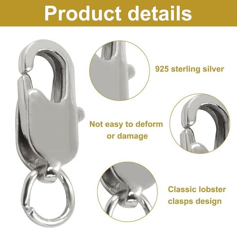 5Pcs Lobster Claw Clasp with Jump Ring, 18K Gold Jewelry Clasps for Necklace, Bracelets(Silver) in Saudi Arabia