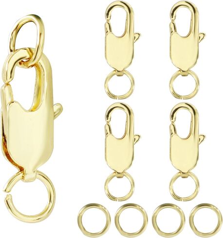 5Pcs Lobster Claw Clasp with Jump Ring, 18K Gold Jewelry Clasps for Necklace, Bracelets(Silver) in Saudi Arabia
