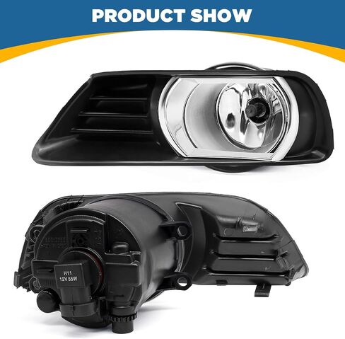 TOPUS For Toyota Camry Fog Lights Assembly Replacement 2007 2008 2009 Fog Lamps Left and Right Side with fog light Bezel & H11 12V 55W Bulbs 81210-06070 81220-06070 in Saudi Arabia