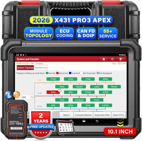 LAUNCH X431 V+ PRO 5.0 Diagnostic Scan Tool, 2024 Elite Global Version, ECU Coding 37+ Reset HD Trucks Scan, All System Diagnostic scanner, VAG Guide AutoAuth FCA SGW, CANFD DOIP 2 Yrs Free Update in Saudi Arabia