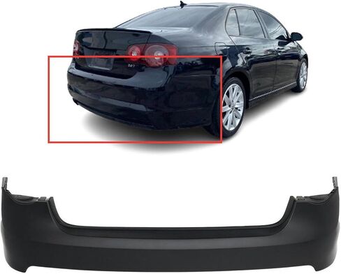 FitParts Compatible With Rear Bumper Cover 2005 2006 2007 2008 2009 2010 Volkswagen Jetta GLI S SE SEL TDI. W/o Parking Aid Sensor Holes. W/o Tow Hook Hole. VW1100175 in Saudi Arabia