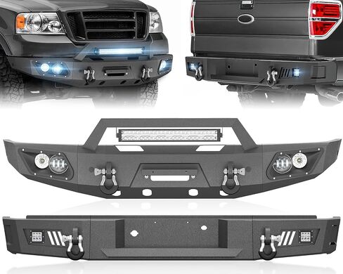 for Sierra 2500 Front & Rear Bumpers Compatible with 2020 2021 2022 2023 GMC Sierra 2500 3500 HD with Winch Plate, 9 x LED Lights, Sensor Holes, License Plate Lights, Paintable Armor & D-rings in Saudi Arabia