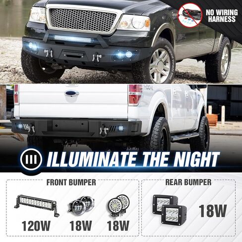 for Sierra 2500 Front & Rear Bumpers Compatible with 2020 2021 2022 2023 GMC Sierra 2500 3500 HD with Winch Plate, 9 x LED Lights, Sensor Holes, License Plate Lights, Paintable Armor & D-rings in Saudi Arabia