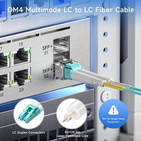 Cable Matters 10Gb 40Gb OFNP Plenum Rated Multimode Duplex 50/125 OM4 Fiber Cable (Fiber Optic Cable, LC to LC Fiber Patch Cable) 1m in Saudi Arabia