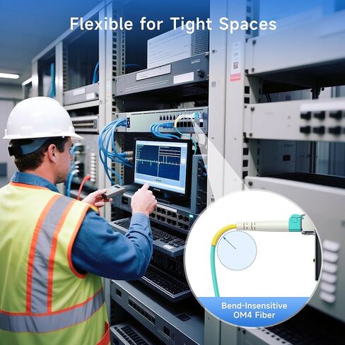 Cable Matters 10Gb 40Gb OFNP Plenum Rated Multimode Duplex 50/125 OM4 Fiber Cable (Fiber Optic Cable, LC to LC Fiber Patch Cable) 1m in Saudi Arabia