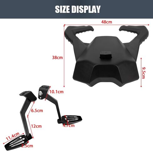 PSLER Ryker Rear Passenger Seat with Foot Pegs 2-Up Passenger Seat with Ryker Foot Pegs for Ryker all Models Require MAX Mount 219400800 Replace OEM Part:219400842 in Saudi Arabia