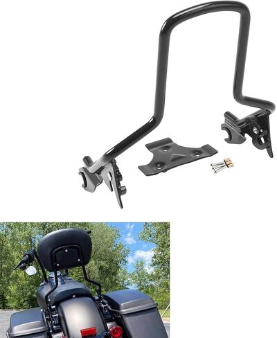 TCT-MOTORPARTS Detachable Upright Sissy Bar Backrest Fits for Harley Road King Road Glide Street Glide 2009-2023 in Saudi Arabia