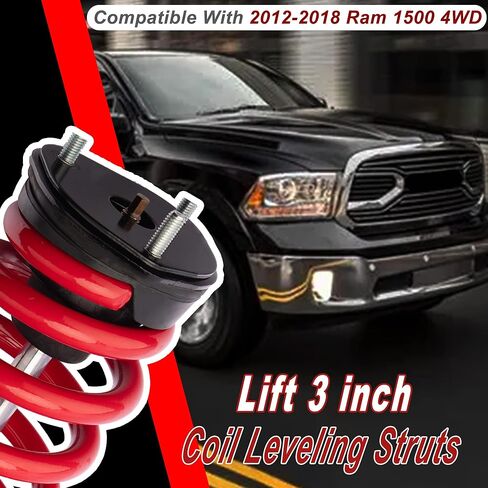 دعامات محملة 3 بوصات متوافقة مع دعامات رفع الملفات 2012-2018 Ram Truck 1500 4WD - أحمر in Kuwait