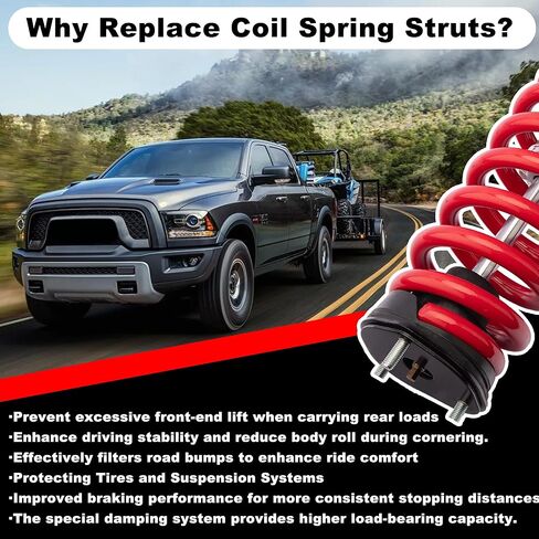 دعامات محملة 3 بوصات متوافقة مع دعامات رفع الملفات 2012-2018 Ram Truck 1500 4WD - أحمر in Kuwait
