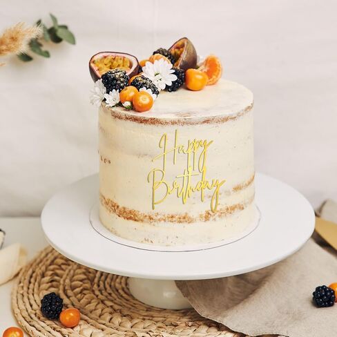 غلاف كعكة عيد ميلاد سعيد، علامة كعكة عيد ميلاد سعيد من الأكريليك الذهبي، مرآة ذهبية من الأكريليك لتزيين الكيك من الجانب لتزيين كعكة عيد الميلاد in Saudi Arabia