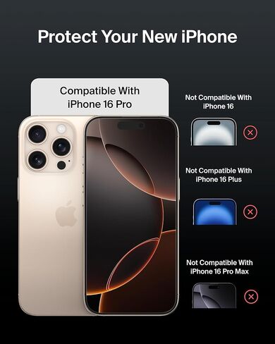 Belkin ScreenForce InvisiGlass Treated Screen Protector for iPhone 16, iPhone 15, & iPhone 14 Pro, Scratch-Resistant Impact Protection w/ Included Easy Align Tray for Bubble Free Application - Made with Recycled Glass in Saudi Arabia