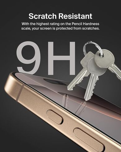 Belkin ScreenForce InvisiGlass Treated Screen Protector for iPhone 16, iPhone 15, & iPhone 14 Pro, Scratch-Resistant Impact Protection w/ Included Easy Align Tray for Bubble Free Application - Made with Recycled Glass in Saudi Arabia