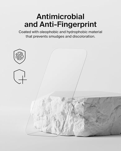 Belkin ScreenForce InvisiGlass Treated Screen Protector for iPhone 16, iPhone 15, & iPhone 14 Pro, Scratch-Resistant Impact Protection w/ Included Easy Align Tray for Bubble Free Application - Made with Recycled Glass in Saudi Arabia