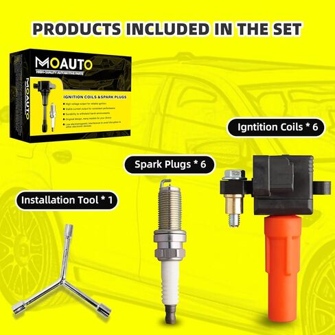 Set of 6 Ignition Coils Pack 22433AA531 UF287 & 6 PCS Iridium Spark Plugs Compatible with Subaru B9 Tribeca 2006-2007 Legacy 2008-2009 Outback 2001-2009 Tribeca 2008-2009 3.0L 3.6L H6 in Saudi Arabia