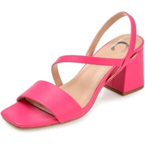 Journee Collection Womens Lirryc Heels with Square Shaped Open-Toe and Slip-On Design, Beige, 6.5 in Kuwait