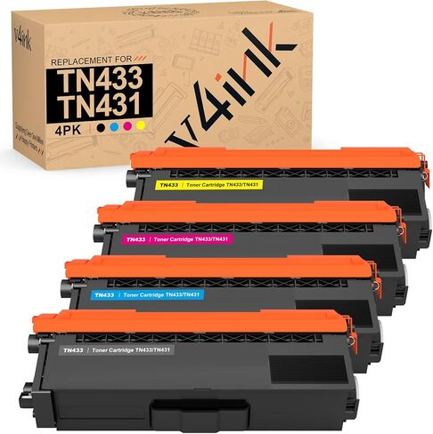 v4ink TN431BK TN433BK Compatible Toner Replacement for Brother TN433 TN431 Black Toner for Brother MFC-L8900CDW MFC-L8610CDW HL-L8260CDW HL-L8360CDW HL-L8360CDWT HL-L9310CDW Printer 1 Pack in Saudi Arabia