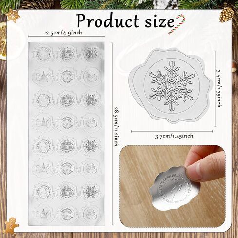 480 Pcs Christmas Envelope Seal Stickers Silver Embossed Wax Foil Seal Stickers Snowflake Sticker Label Self-Adhesive Xmas Envelope Sticker Seal for Greeting Card Wedding Party Decor in Saudi Arabia