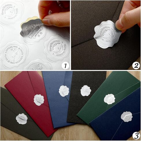 480 Pcs Christmas Envelope Seal Stickers Silver Embossed Wax Foil Seal Stickers Snowflake Sticker Label Self-Adhesive Xmas Envelope Sticker Seal for Greeting Card Wedding Party Decor in Saudi Arabia